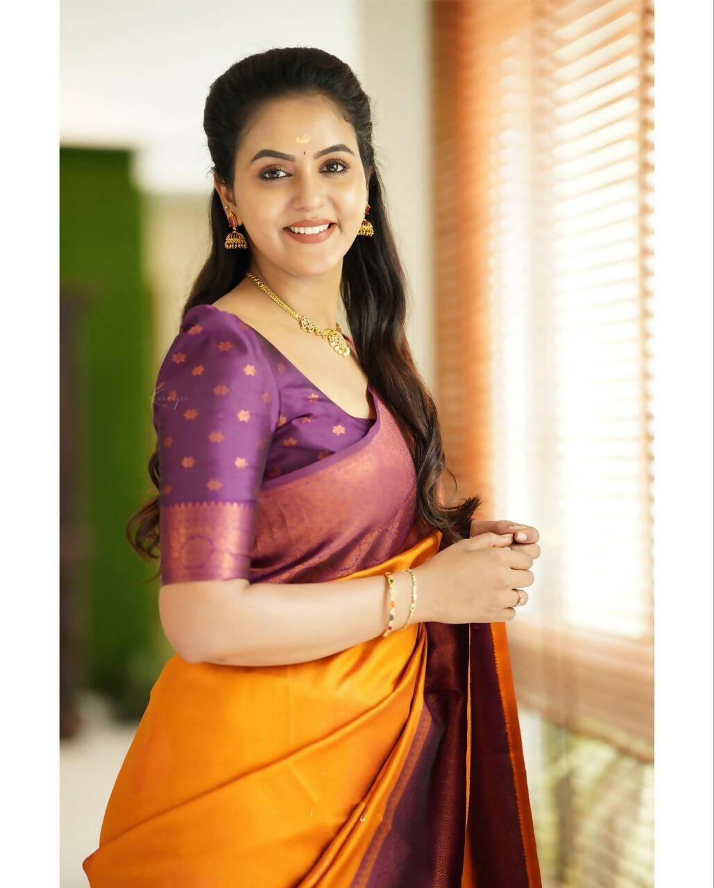 DEIANA'S Beautiful Designer Golden zari Soft Lichi Silk Saree - Yellow | Grocsy