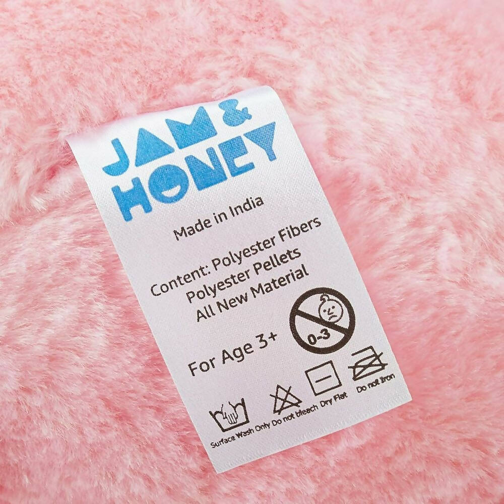 Jam & Honey Teddy Bear, Cute, Soft Toy (Pink) | Grocsy