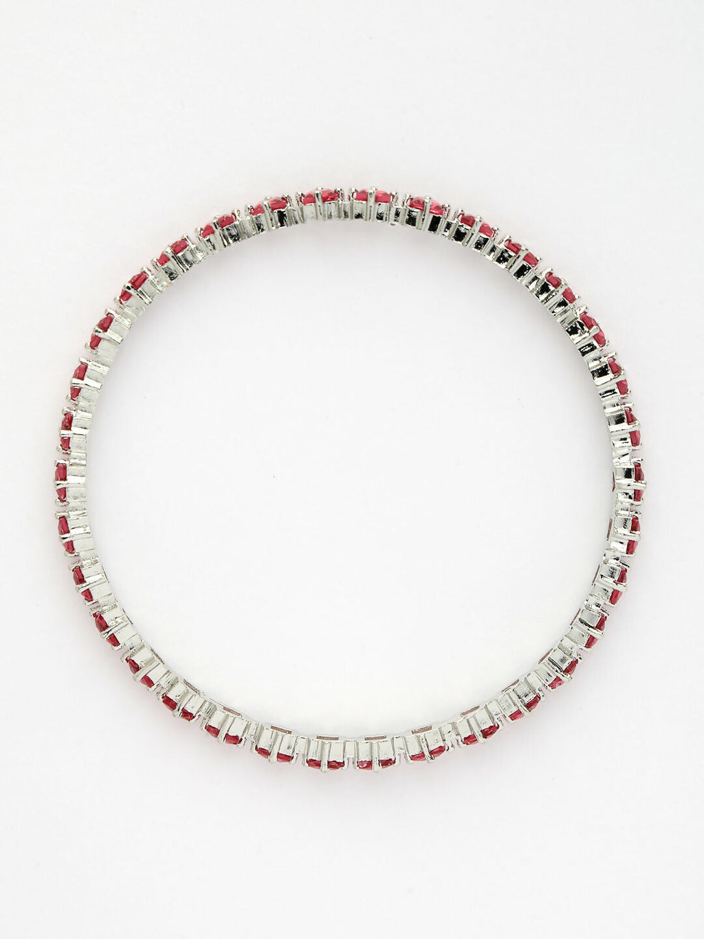 NVR Women's Set of 4 Pink CZ Stone-Studded Handcrafted Bangles
