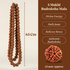 Pujashree Rudraksh Mala Large – Traditional Prayer Mala for Spiritual Healing, Chanting & Devotion | Grocsy