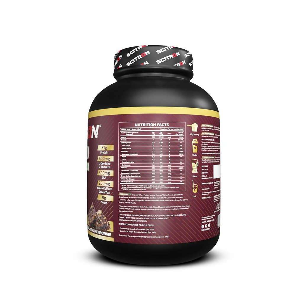 Scitron Ripped Whey Protein Powder Flavor Chocolate Fudge Brownie | Grocsy
