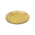 Spillbox Gold-Toned Brass Leaf Thali Round Pooja Essential | Grocsy
