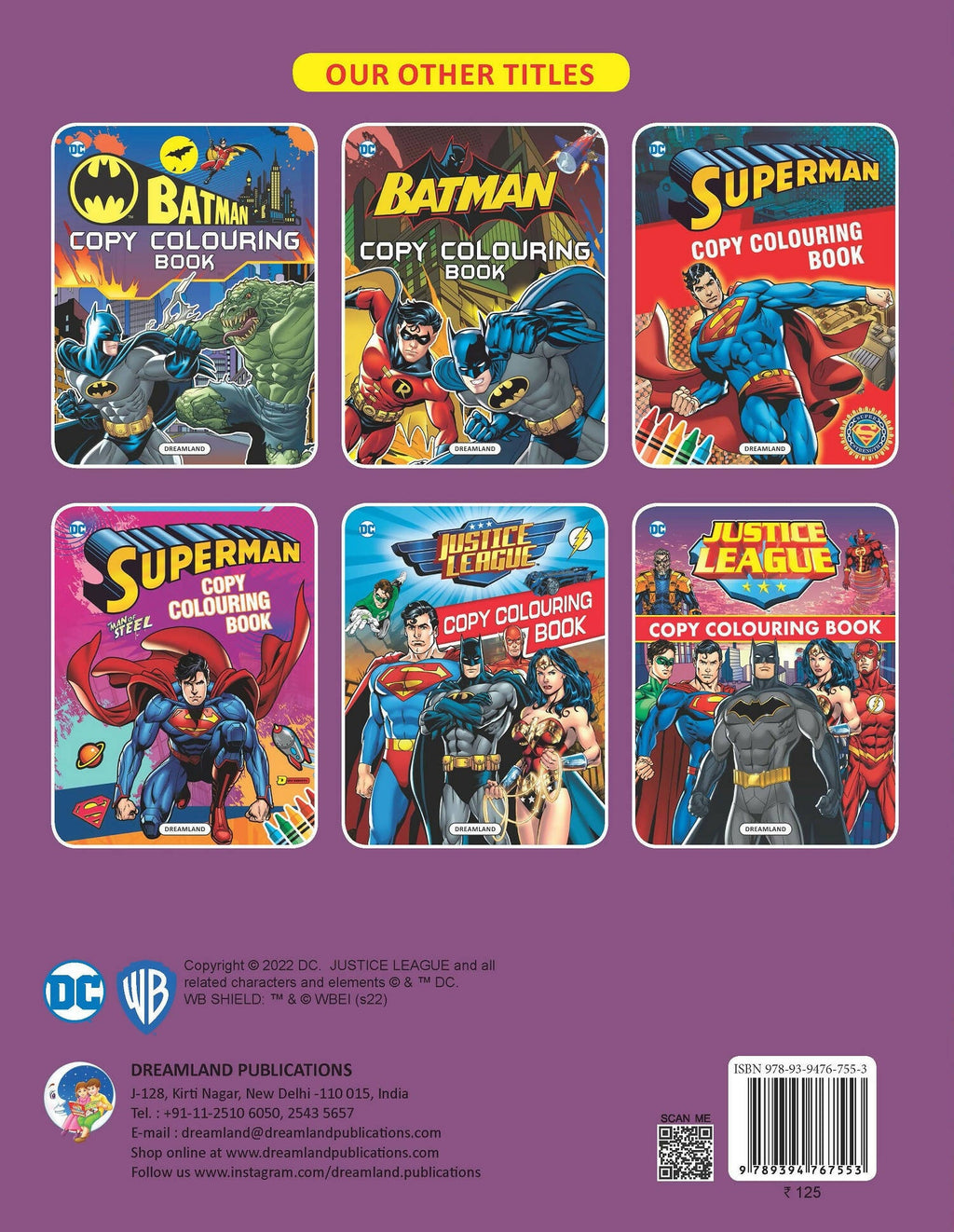 Dreamland Justice League Copy Colouring Book: Children Drawing, Painting & Colouring Book | Grocsy