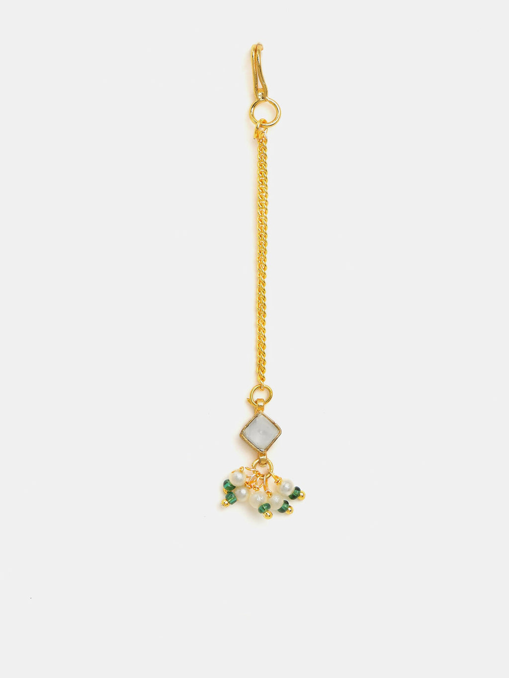 Ruby Raang Double Color Drops Maang Tikka And Earrings Set | Grocsy
