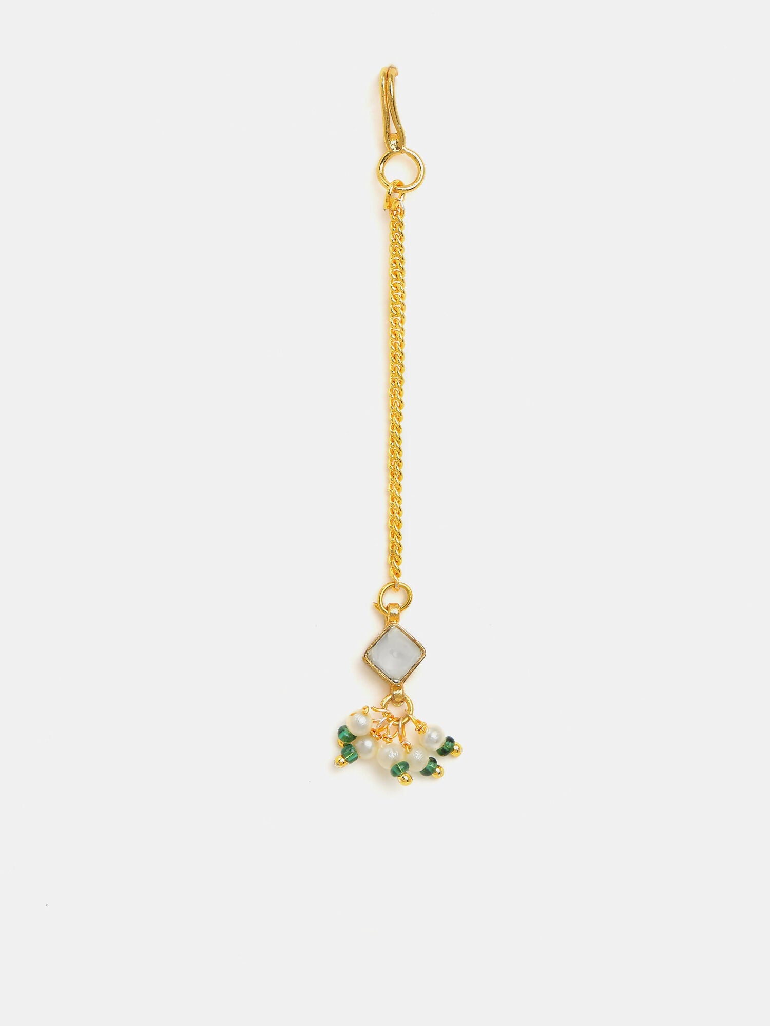 Ruby Raang Double Color Drops Maang Tikka And Earrings Set | Grocsy