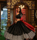 Jyoti Fashion Women's Black Faux Georgette 5MM Sequins with Zari Embroidered Designer Lehenga Choli Set | Grocsy