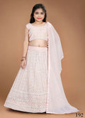 Wedding Designer Light Pink Heavy Fox Georgette Kidswear Lehenga - Aaradhna | Grocsy