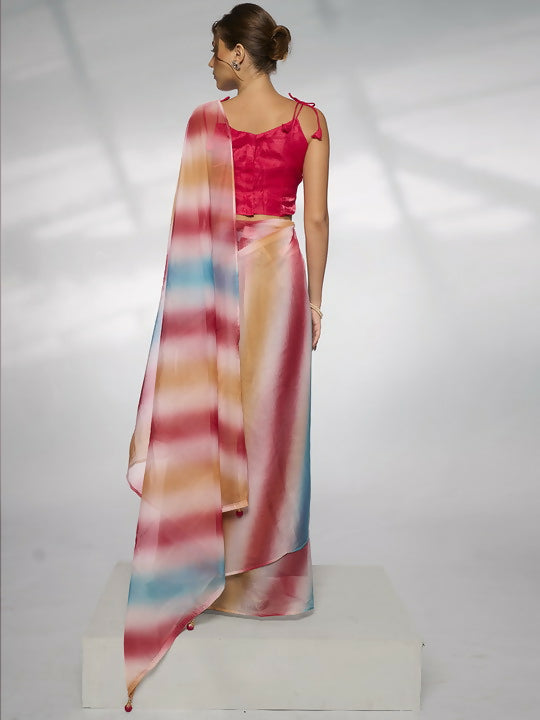 Multy Organza Designer Printed Saree - Shezlin | Grocsy