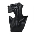 Trendoo Jewelry Gold-Polished Stylish Fancy Black Studs
