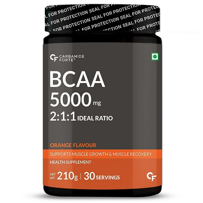 Carbamide Forte BCAA Powder With 2:1:1 Ideal Ratio - Orange Flavour | Grocsy