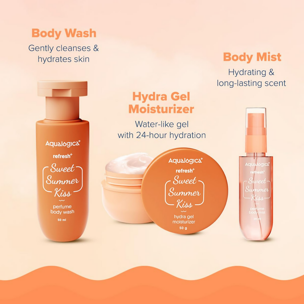 Aqualogica Refresh+ Sweet Summer Kiss Body Care Set Kit | Grocsy