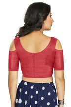 Aastha Fashion Women's Gajri Art Silk Cold Shoulder Sleeve Readymade Blouse | Grocsy