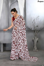 Aayaa Designer Printed Georgette Saree - Multi Color | Grocsy