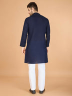Vastranavya Navy Blue Exclusive Festival Wear Viscose Silk Thread with Sequence Embroidered Work Kurta with Dupatta | Grocsy