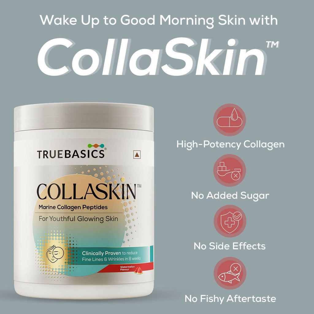 TrueBasics Collaskin Marine Collagen Peptides For Youthful Glowing Skin - Watermelon | Grocsy