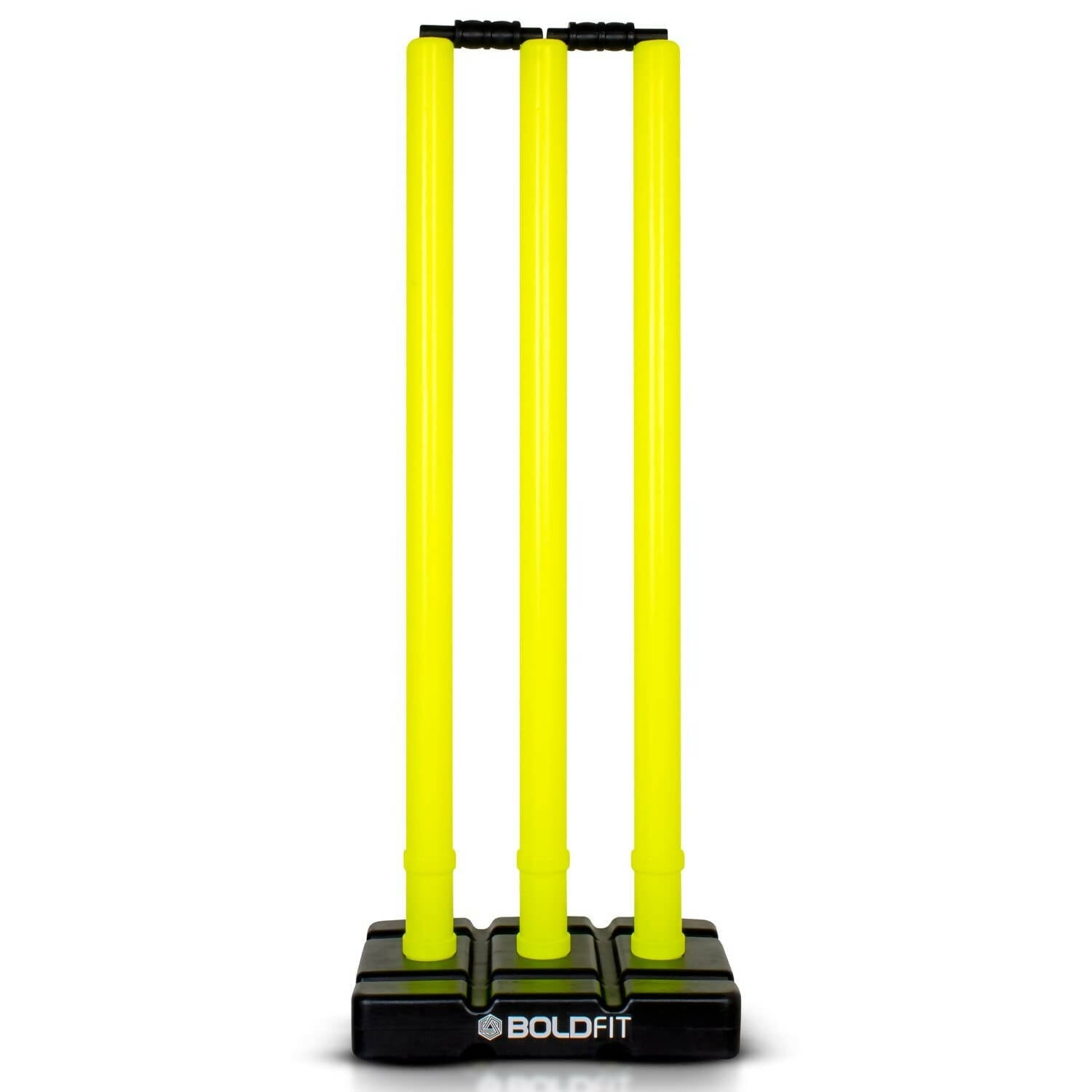 Boldfit Cricket Stumps with Stand & Bails - Fluorescent Green