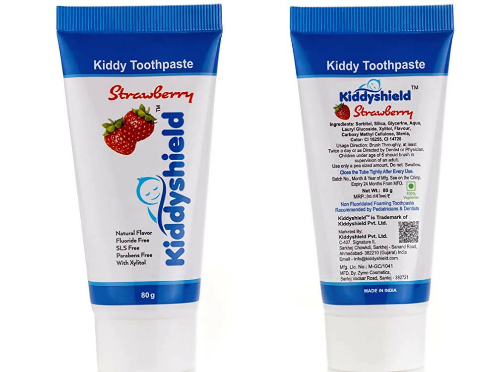 Kiddyshield Fluoride Free Formula Baby Toothpaste Strawberry For Kids 1- 5 Years | Grocsy