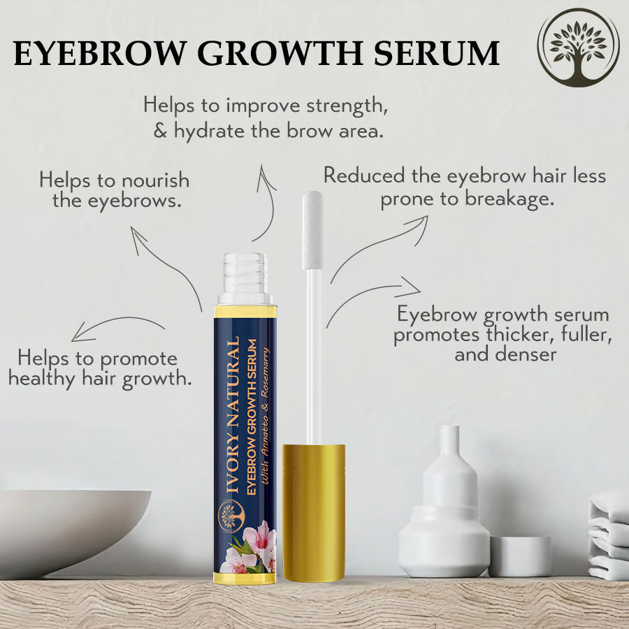 Ivory Natural Eyebrow Growth Serum - Lush Eyebrows For Both Men & Women | Grocsy