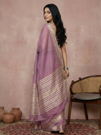Shree Shyam Fashion Purple Cotton Saree | Grocsy
