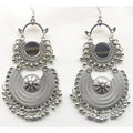 MS Fashion India Double Silver Color Chandbali Modern Design Earrings | Grocsy