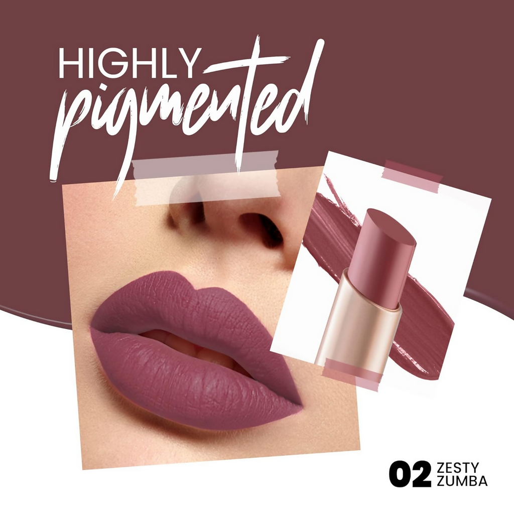 MARS Cosmetics Creamy Matte Long Lasting Lipstick - 02 Zesty Zumba | Grocsy