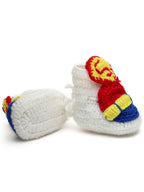 Chutput Kids Woollen Hand Knitted Letter S Detailed Booties - White | Grocsy