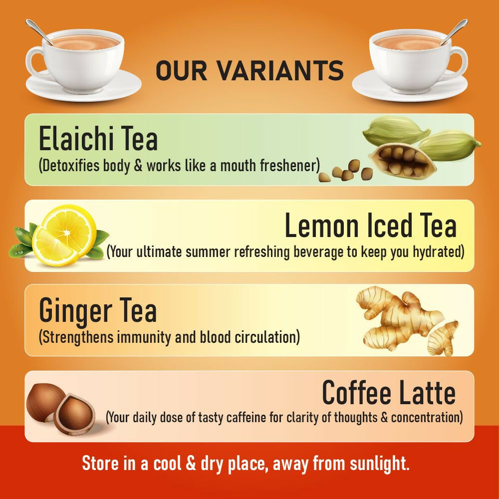 Naivedyam Ginger Instant Tea Premix Powder Sachets | Grocsy