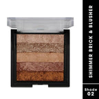 Fashion Colour Shimmer Brick & Blusher 2 in 1 Glow Bronzer Powder-Shade 02 (Medium To Dark) | Grocsy