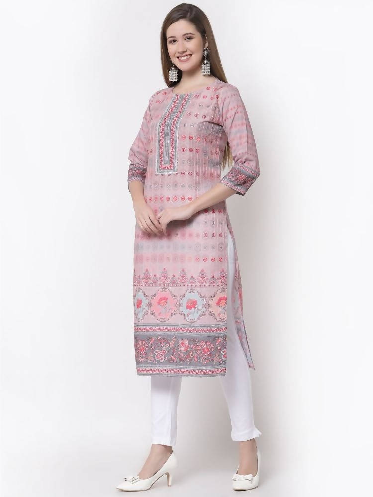 Myshka Multi Color Pure Cotton Printed Kurta | Grocsy