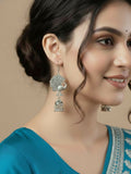 NVR Women Peacock Design German Silver Oxidised Jhumka Earrings | Grocsy