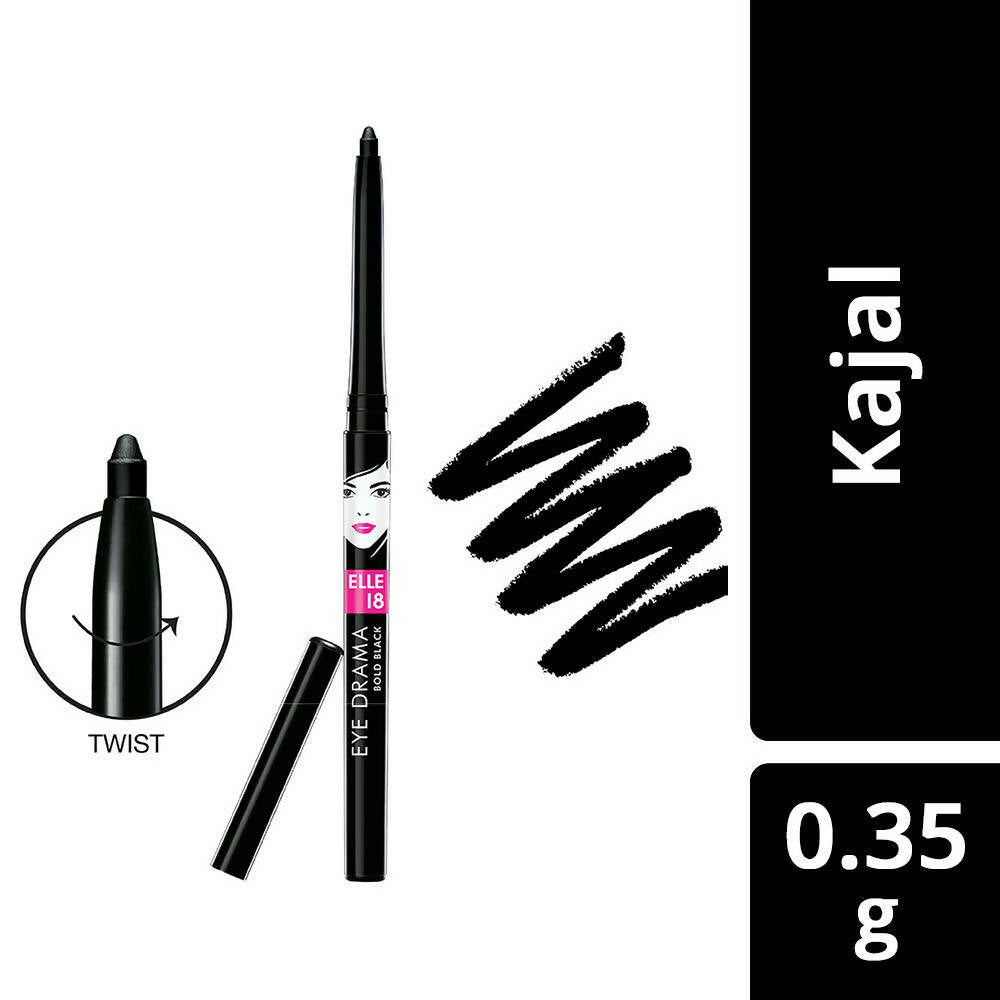 Elle 18 Eye Drama Kajal-Bold Black | Grocsy