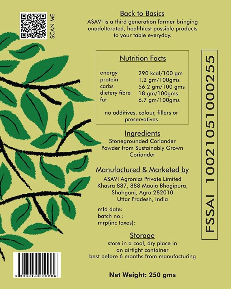 Asavi Stone Grounded Coriander Powder | Grocsy