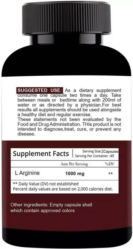 Nutracology L Arginine 1000mg Nitric Oxider Booster For Muscle Gain & Strength Capsules | Grocsy