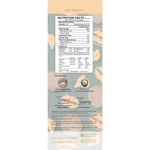 Tassyam Organics Premium Imported Walnuts Akhrot - Box | Grocsy