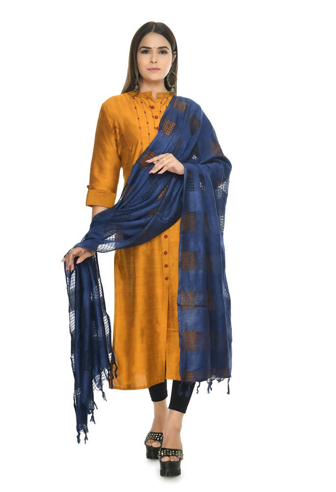 Mominos Fashion Navy Blue Window Dupatta | Grocsy