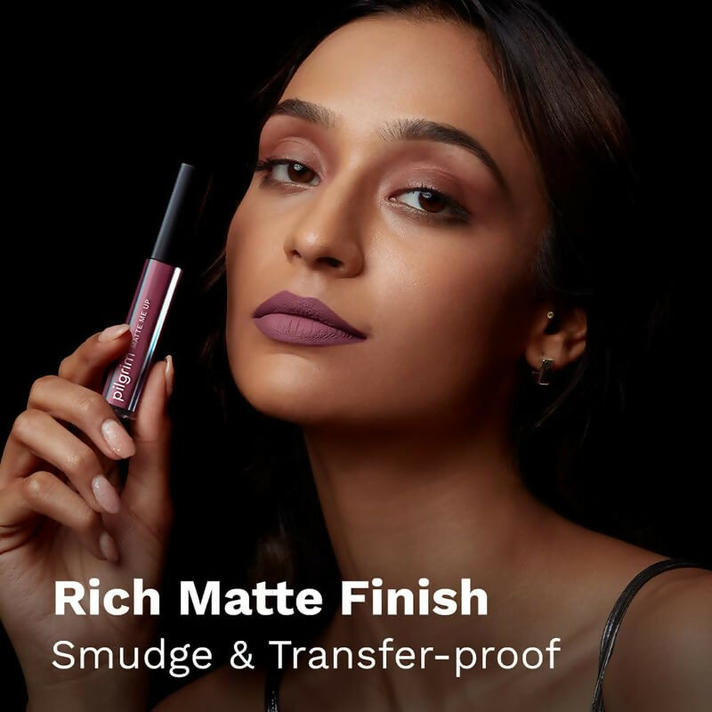 Pilgrim Liquid Matte Lipstick with Hyaluronic Acid - Mauve Desire | Grocsy