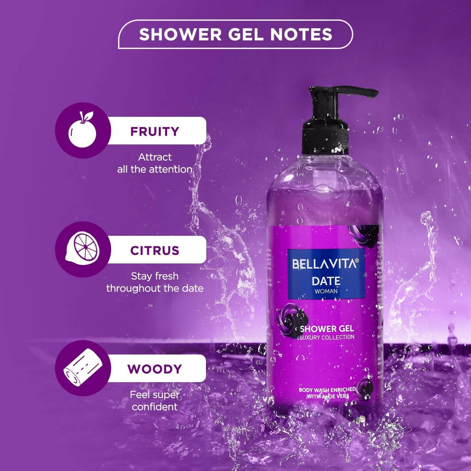 Bella Vita Luxury Date Woman Body Wash Refreshing Shower Gel | Grocsy