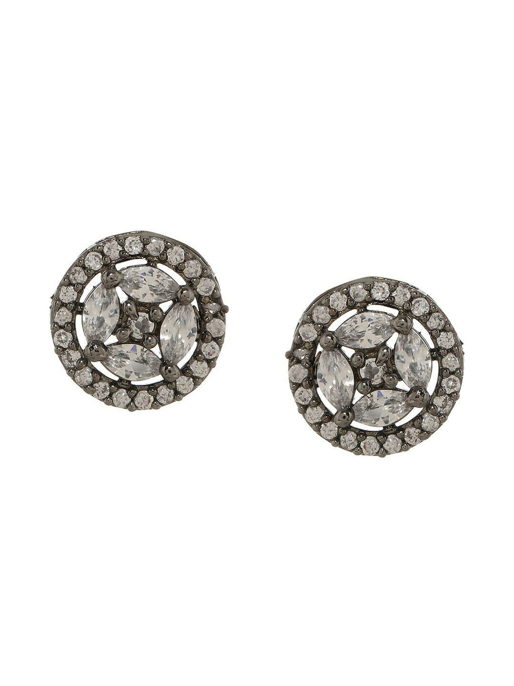 Dual Tone Diamond Studs- Ruby Raang | Grocsy