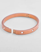 VOJ Rose Gold-Polished Kada Bracelet with Crystals