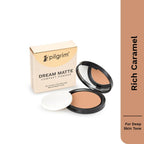 Pilgrim Rich Caramel Matte Finish Compact Powder Absorbs Oil, Conceals & Gives Radiant Skin | Grocsy
