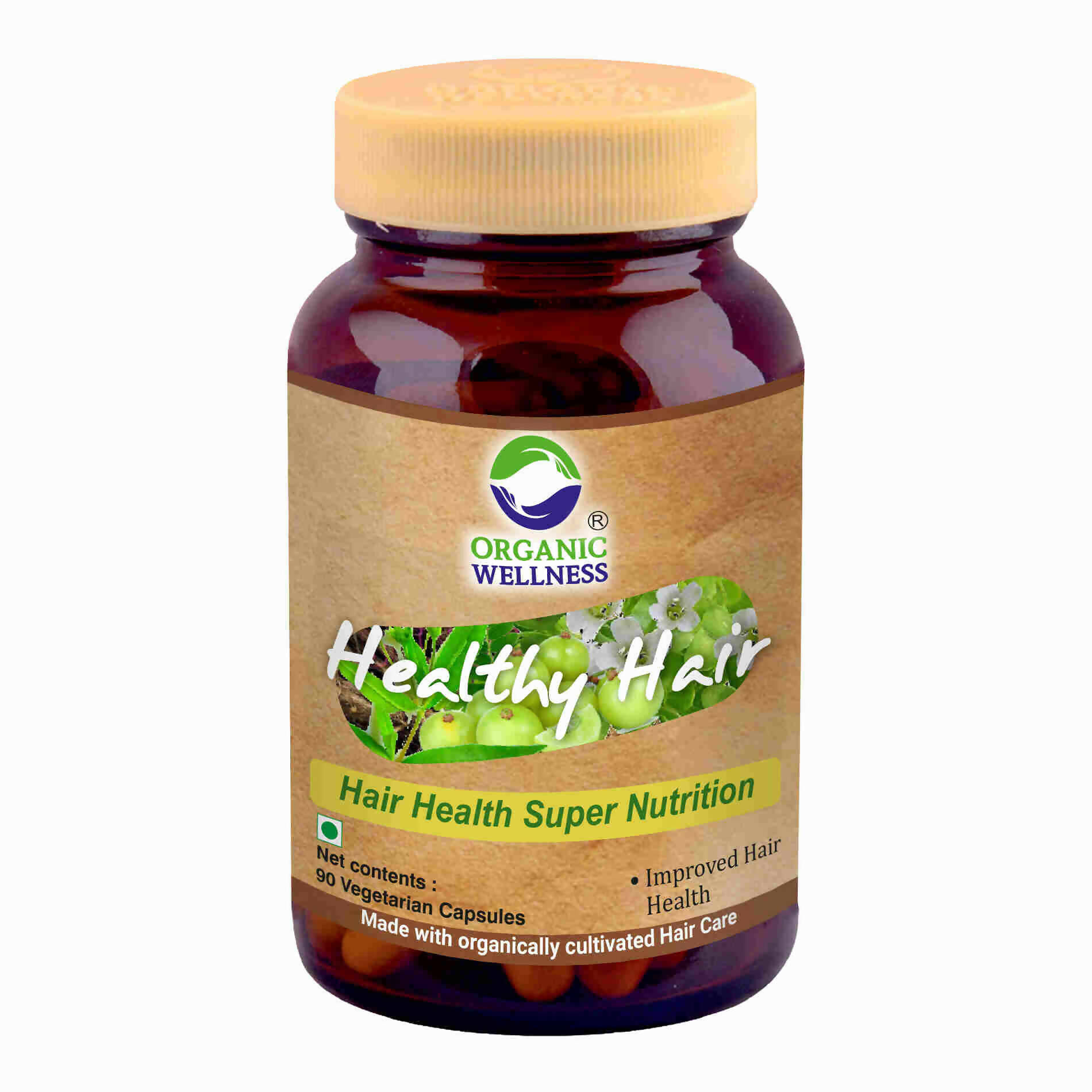 Organic Wellness Healthy Hair Vegetarian Capsules | Grocsy