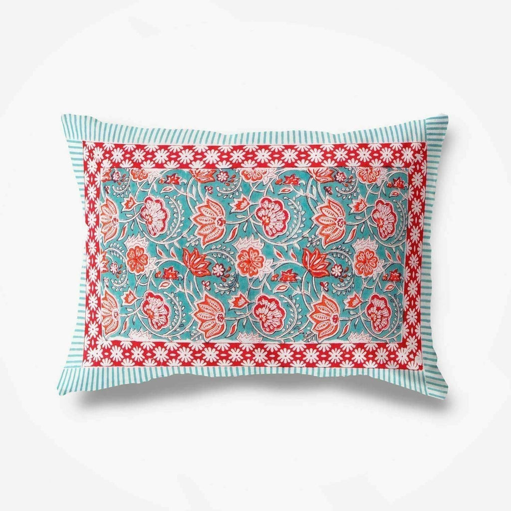 Hand Printed Jaipuri Double/Queen 230x270 Cms Bedsheet with 2 Pillow Covers | Grocsy