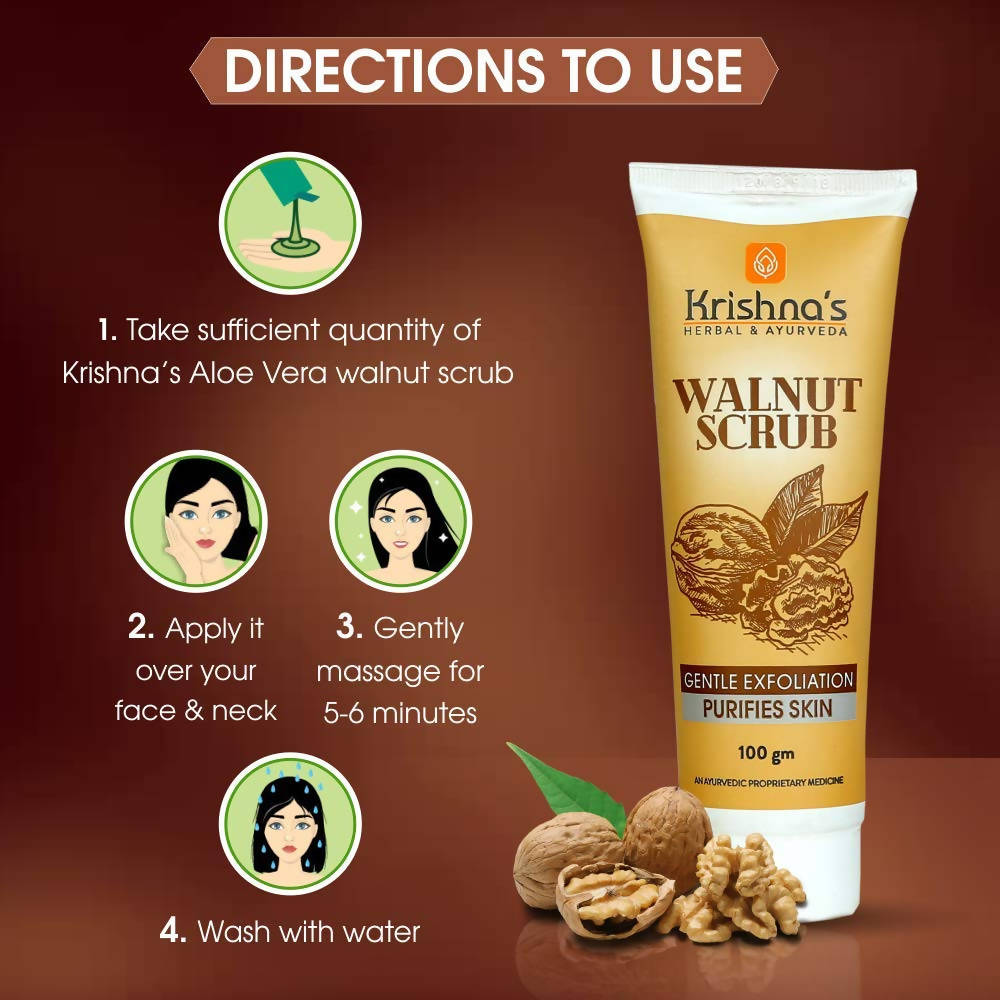 Krishna's Herbal & Ayurveda Walnut Scrub | Grocsy
