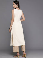 Ahalyaa Women's Traditional wear Kurta - Off-White | Grocsy