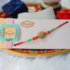 Indianvibez Meenakari Work With Stone Fancy Desginer Rakhi | Grocsy