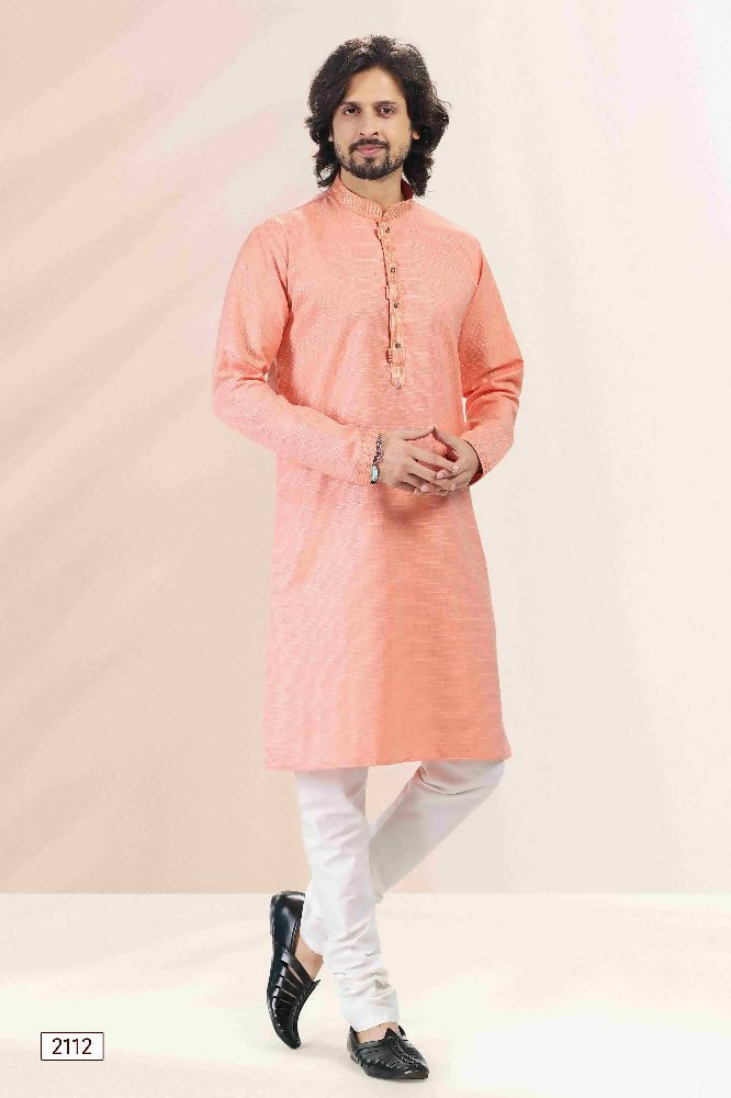 Raivat Ethnic Linen Cotton Pintux Work Kurta Pajama In Pink Colour | Grocsy