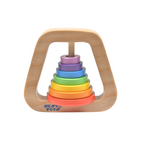 Nesta Toys Wooden Rainbow Rattle for Babies, Montessori Wooden Toy | Grocsy