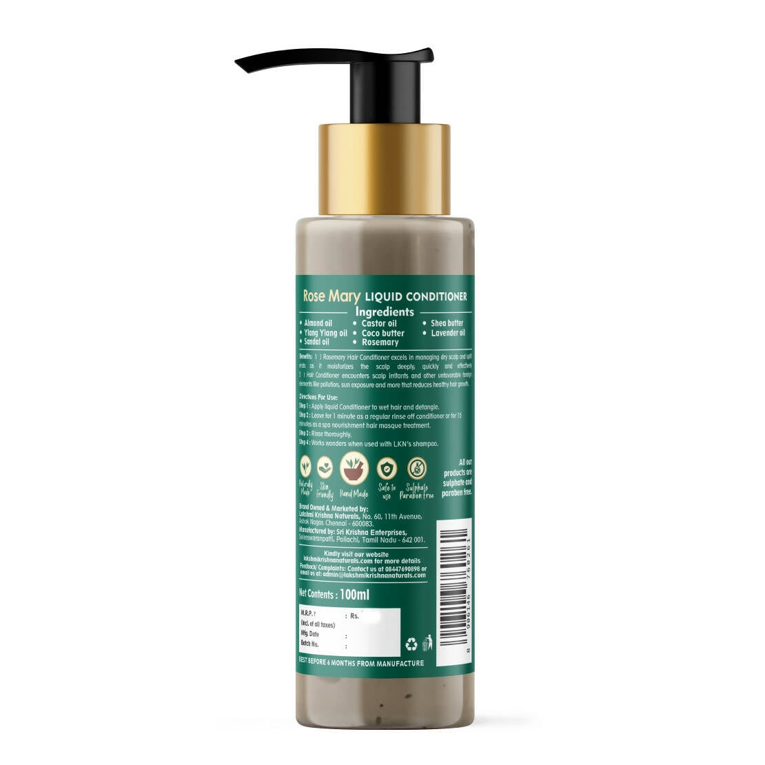 Lakshmi Krishna Naturals Rosemary Liquid Conditioner | Grocsy