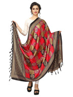 Vamika Latest Traditional Red Printed Khadi Bhagalpuri Dupatta | Grocsy