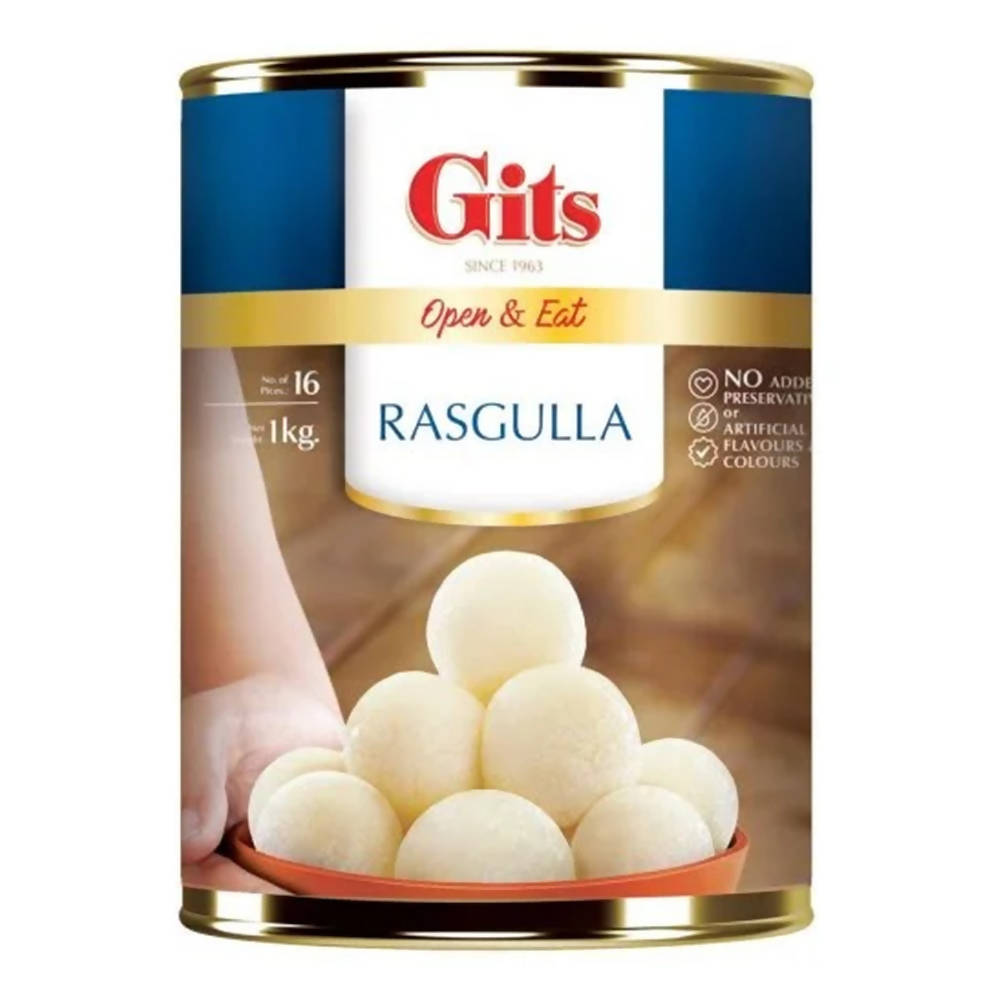 Gits Rasgulla Tin - Open & Eat | Grocsy